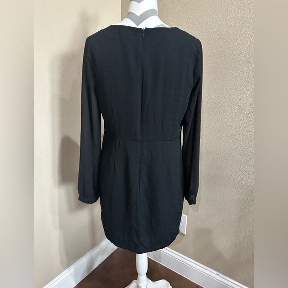 Forever 21 long sleeve black dress with clear beading detail on shoulder - Picture 2 of 6